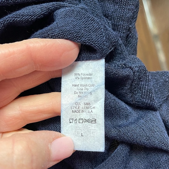 Navy Sweater Tunic Top - Sz L - Picture 7 of 8